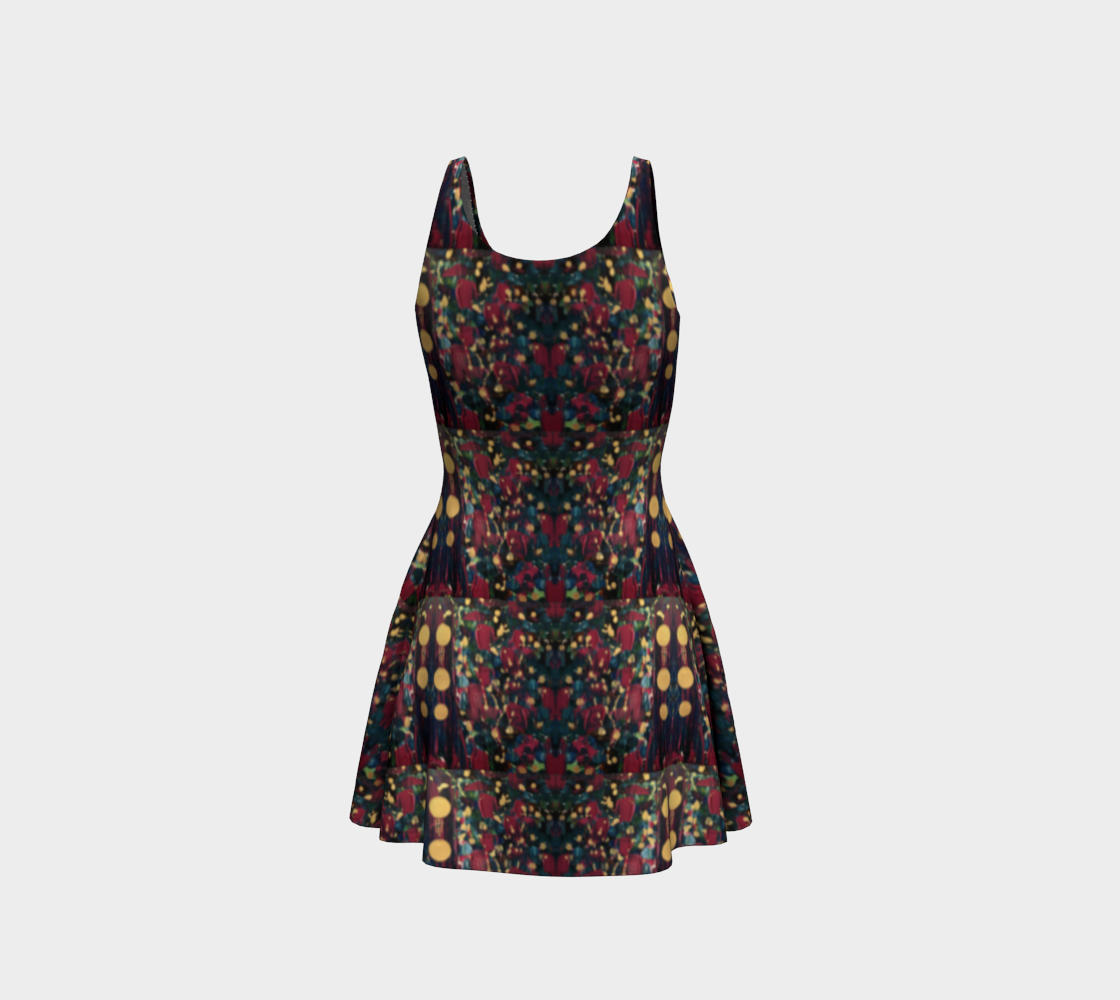 "Tulip" Flare Dress #2 (Magenta, Blue, Gold)
