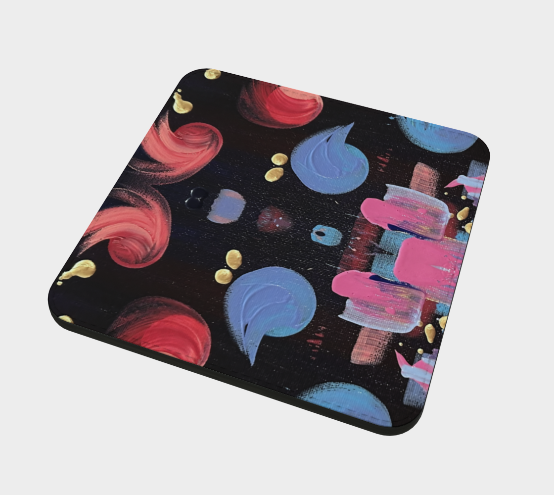 "Winter Night" Christmas Coaster  (Purple, Pink)