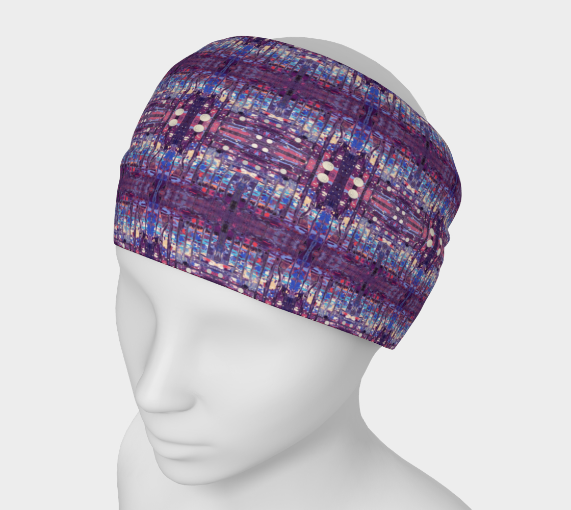 "1972" Headband #3 (Purple, Pink)