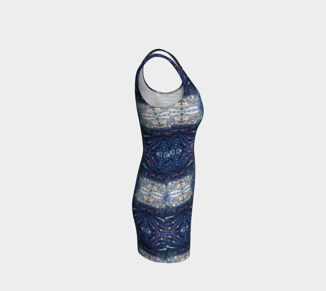 "Blue Sky" Bodycon Dress (Blue, Pink)