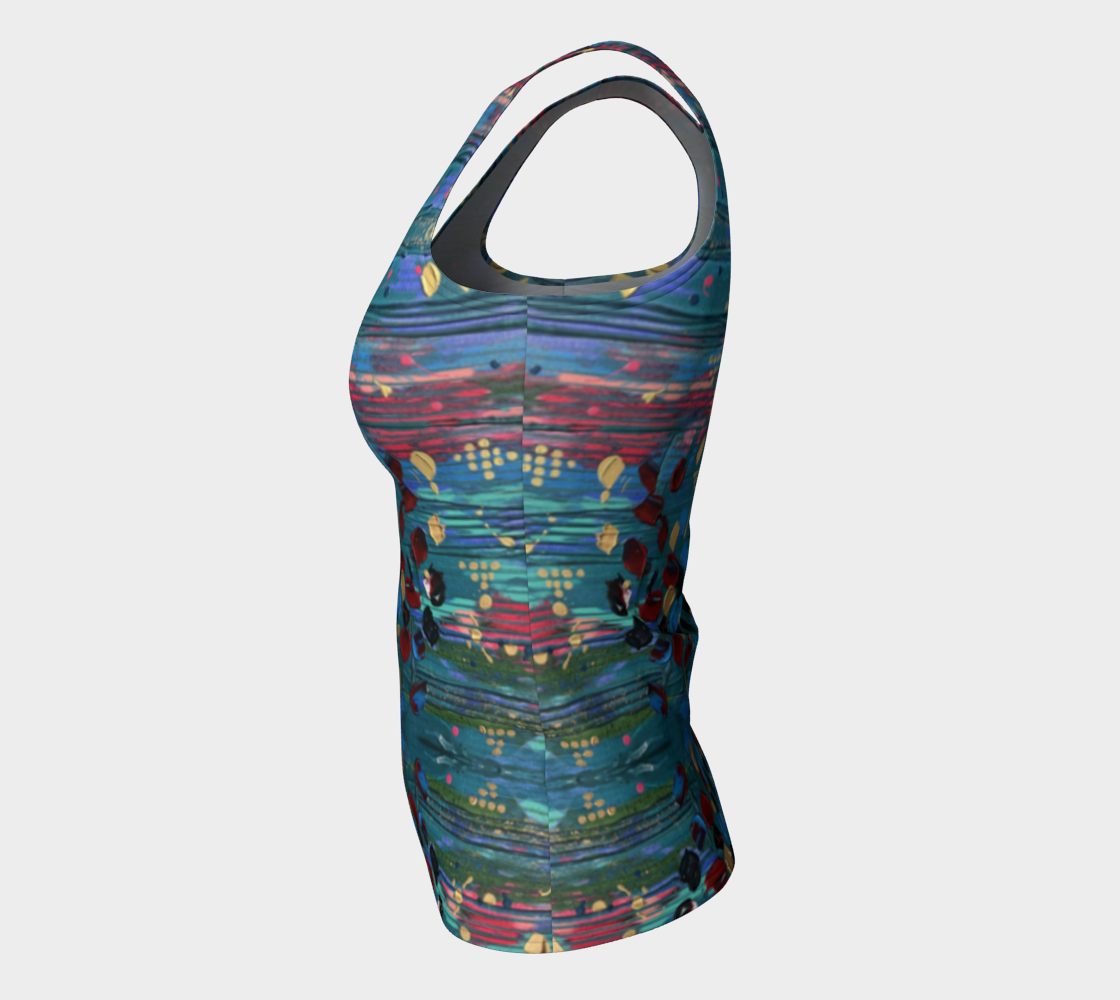 "Grace Under Water" Fitted Tank (Aqua, Pink)