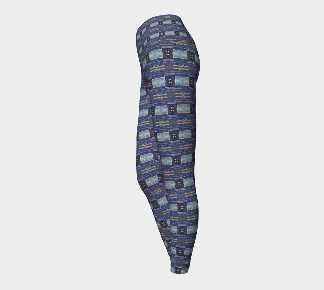 "Tanya's Winter" Yoga Leggings (Blue, Grey)