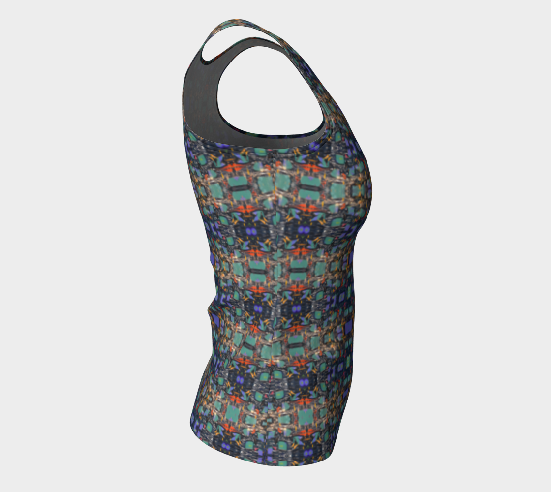 "Georgia Strait" Fitted Tank LONG (Aqua, Purple)