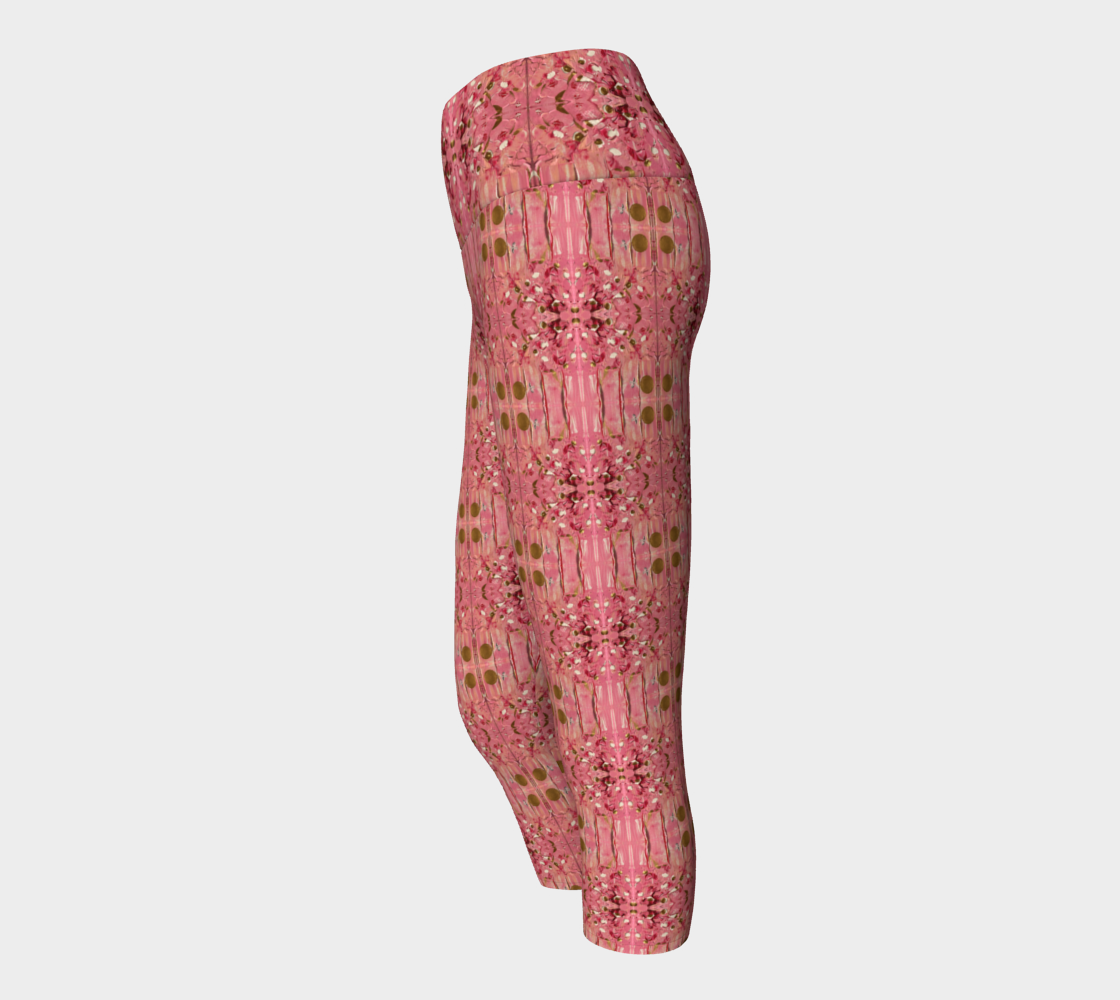 "Gratitude" Yoga Capris (Pink, Gold)