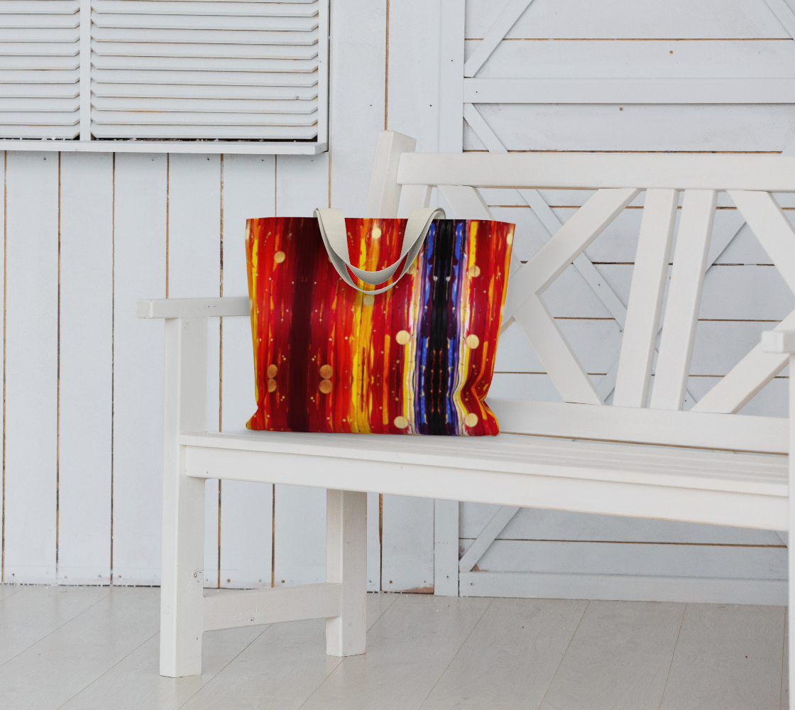 "View From the Red Planet" Large Tote (Red, Yellow, Purple, Gold)