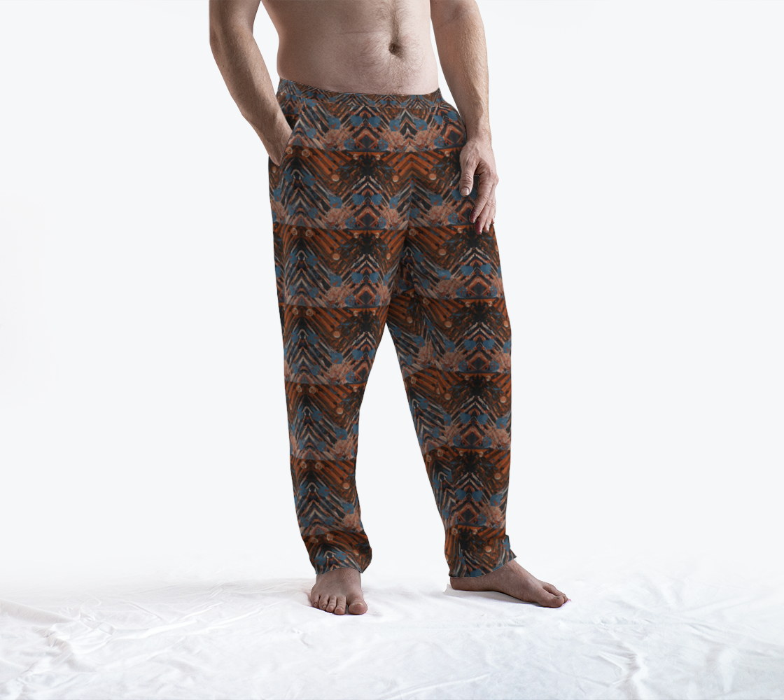 "Orange Geometric" Lounge Pants (Orange, Blue)