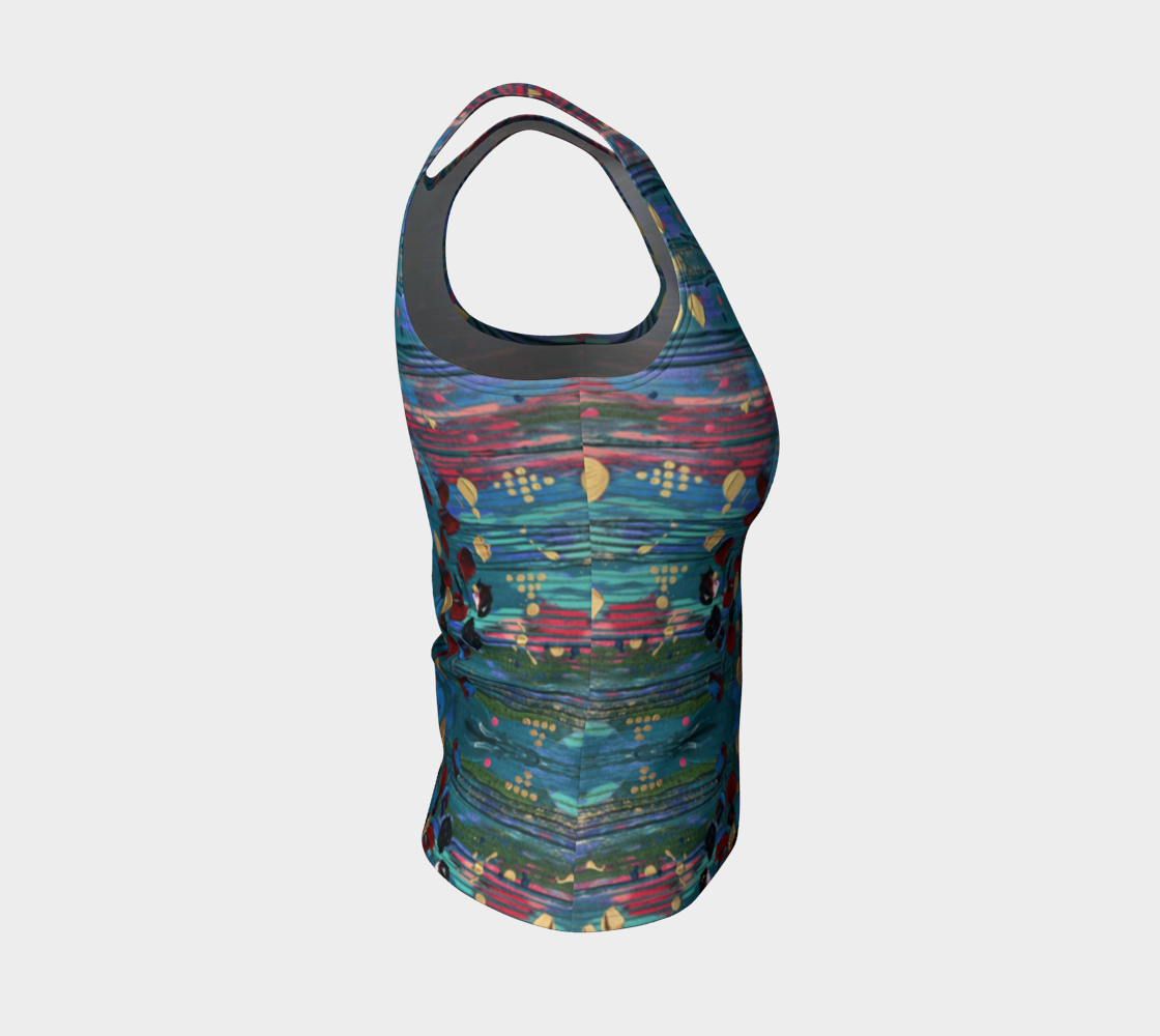 "Grace Under Water" Fitted Tank (Aqua, Pink)