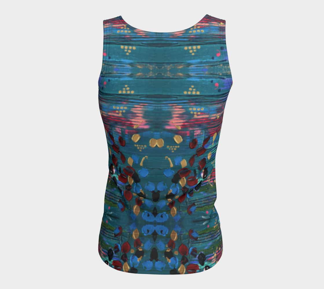 "Grace Under Water" Fitted Tank (Aqua, Pink)