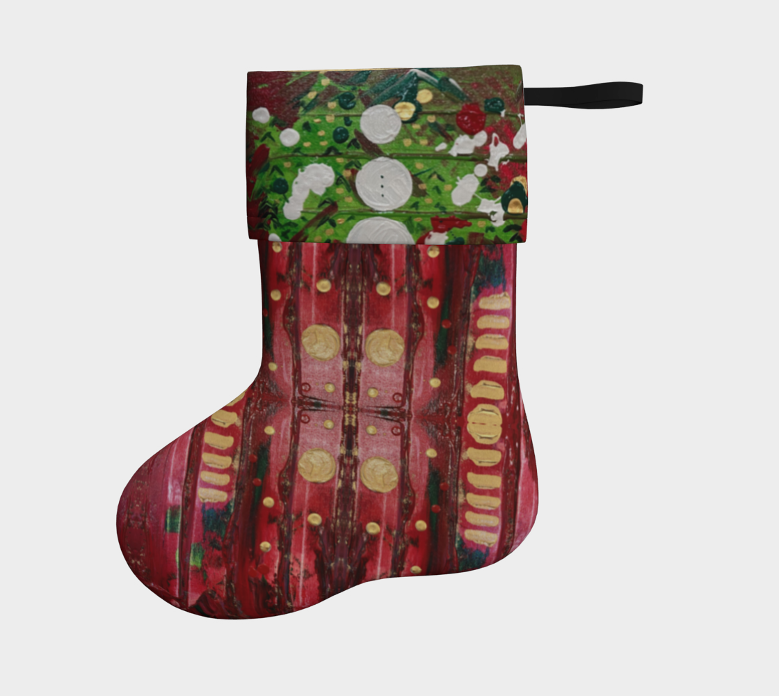 "Winter Frolic"  Christmas Stocking  (Red, Green)