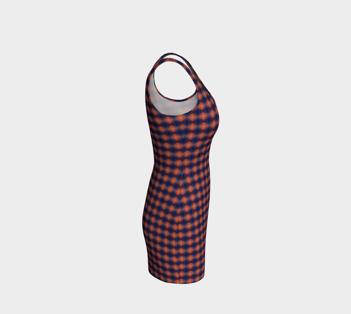 "Dawn" Bodycon Dress #2 (Blue, Red)