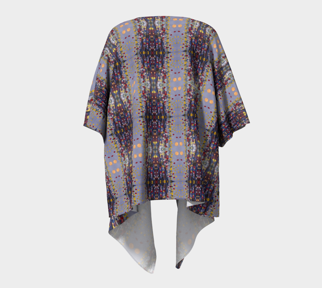 "Daybreak" Draped Kimono (Purple, Red)