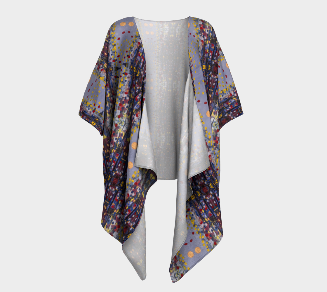 "Daybreak" Draped Kimono (Purple, Red)