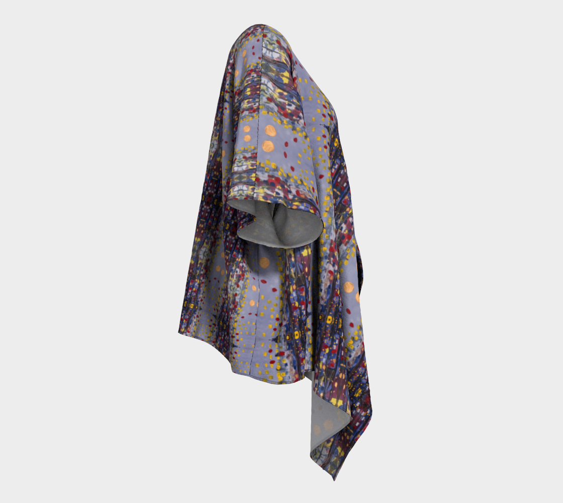"Daybreak" Draped Kimono (Purple, Red)