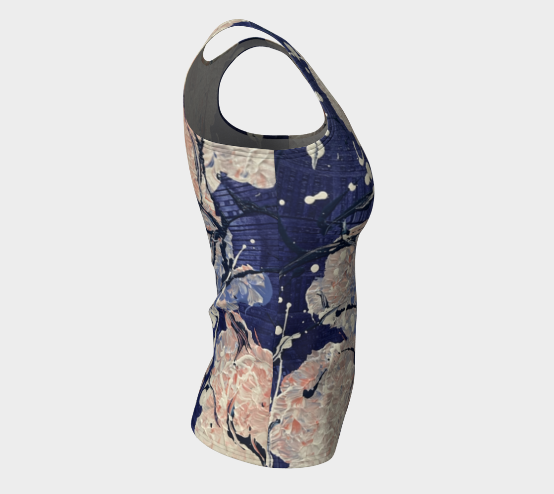 "Hydrangeas" Fitted Tank (Purple, Buff)