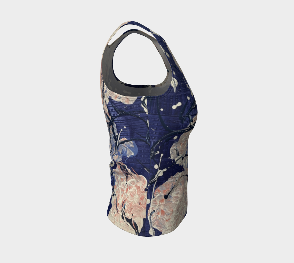 "Hydrangeas" Fitted Tank (Purple, Buff)