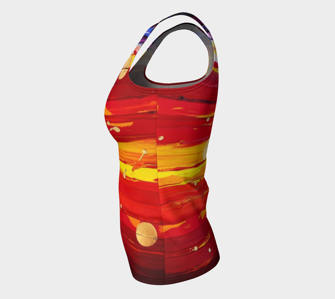 "View From the Red Planet" Fitted Tank LONG (Red)