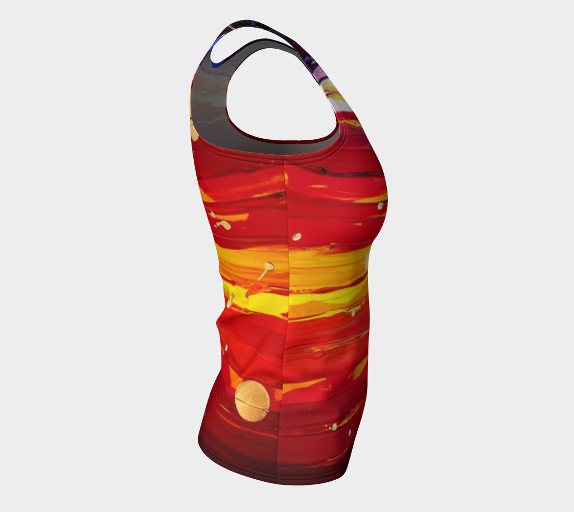 "View From the Red Planet" Fitted Tank LONG (Red)