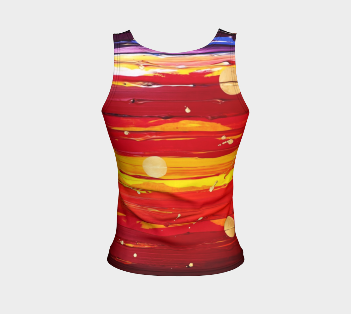 "View From the Red Planet" Fitted Tank LONG (Red)