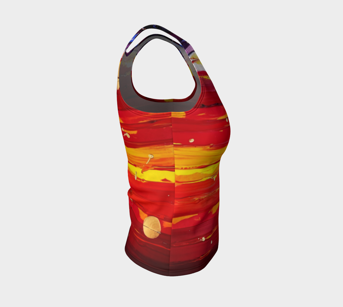 "View From the Red Planet" Fitted Tank LONG (Red)