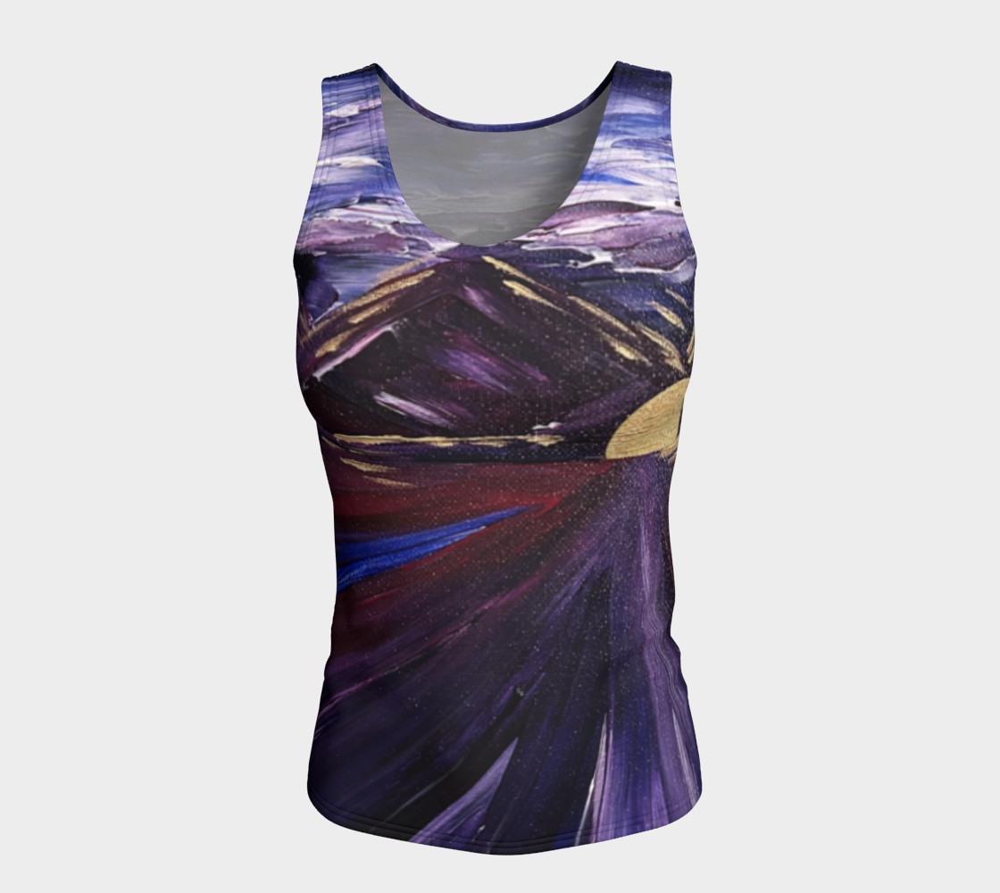 "Winter Lake" Fitted Tank (Purple, Gold)