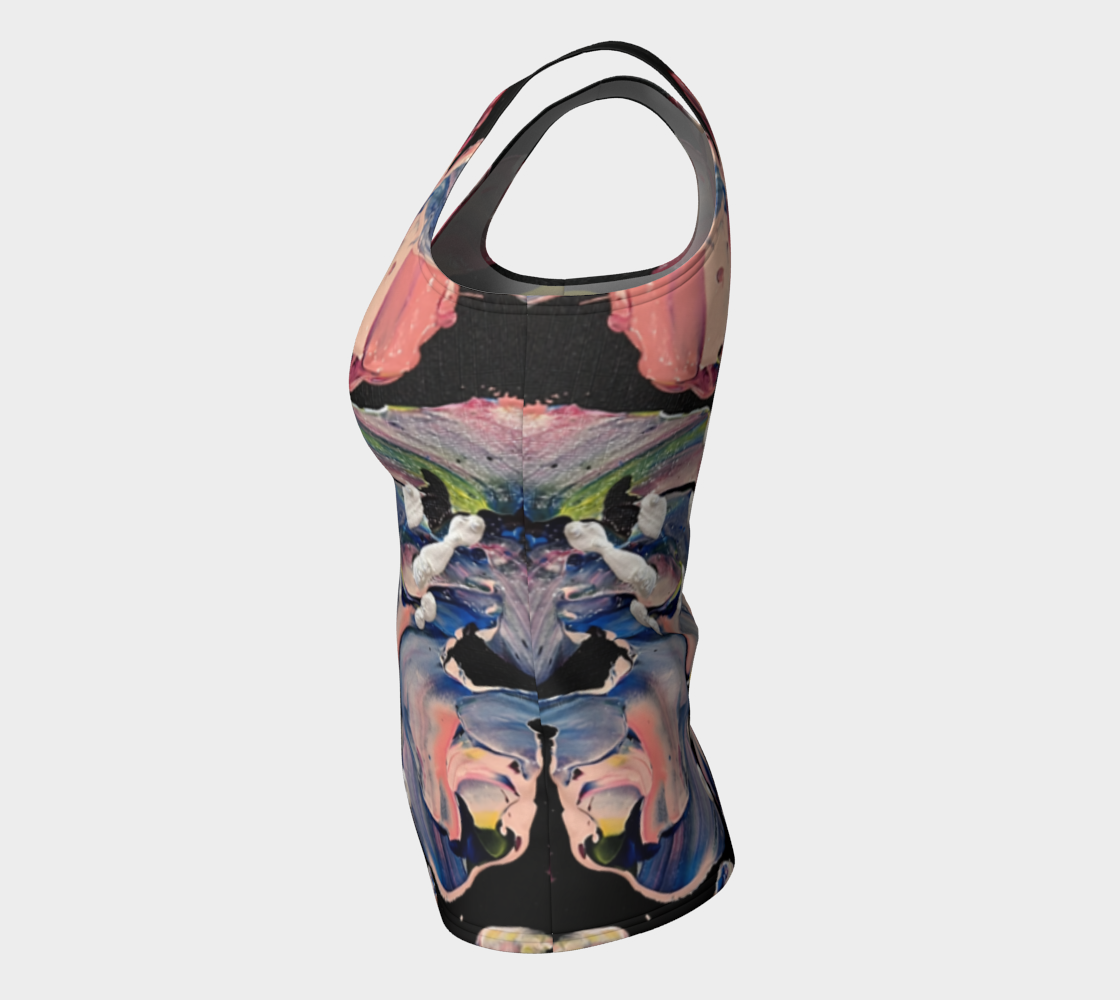 "Grace In Orchid Petals" Fitted Tank (Black, Pink)