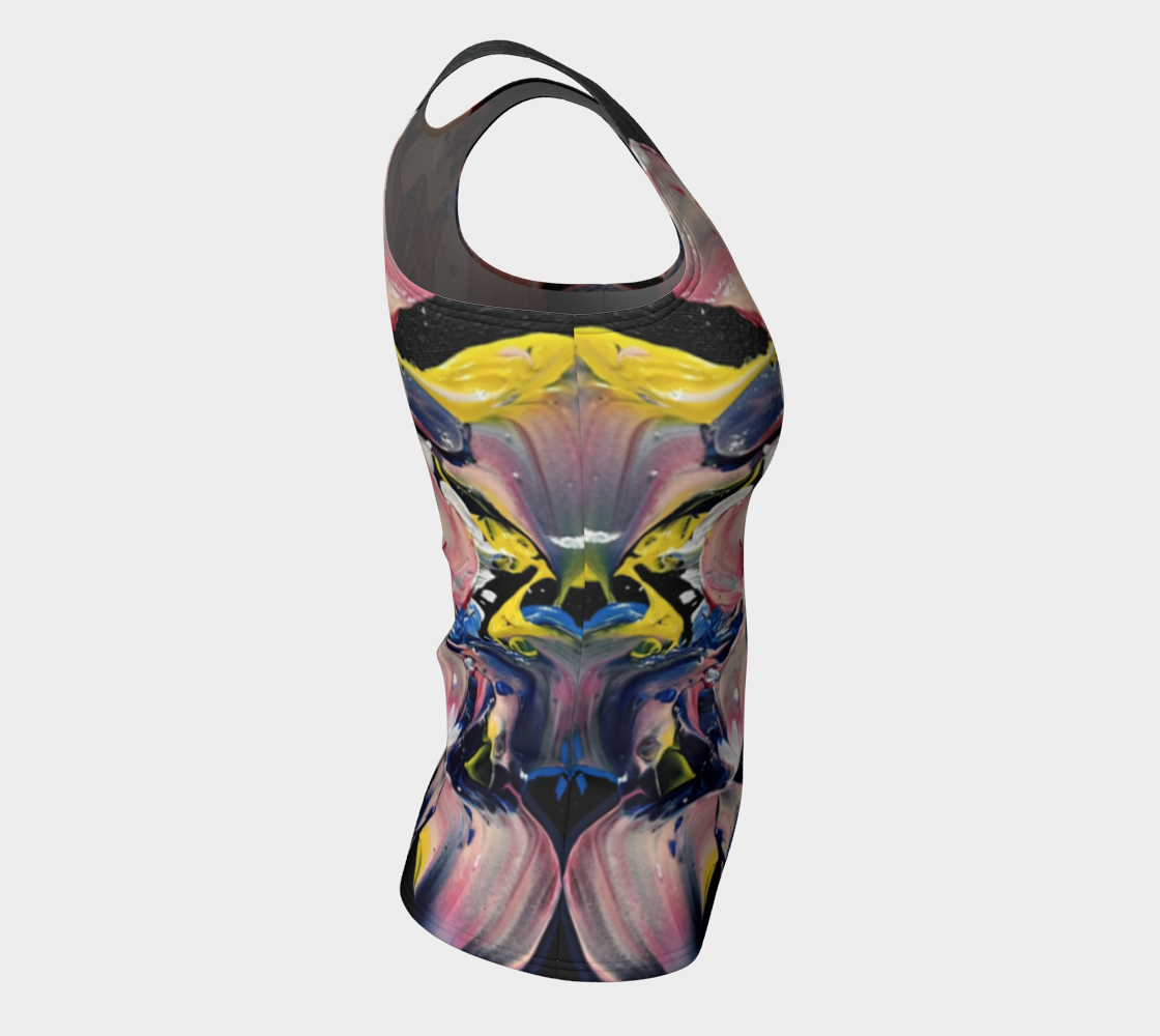 "Grace In Orchid Petals" Fitted Tank (Black, Pink)