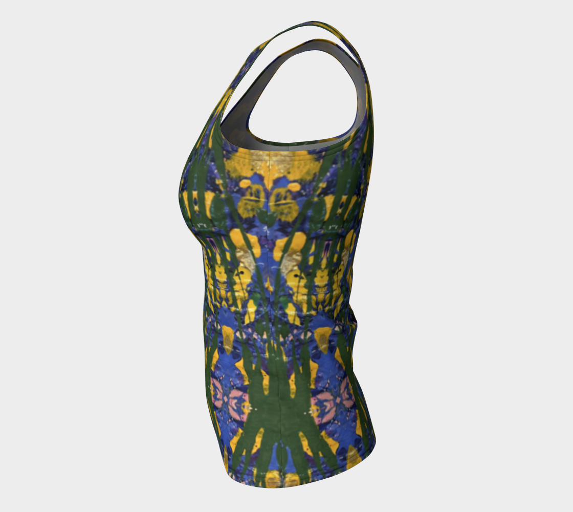 "Buttercups" Fitted Tank Top (Yellow, Purple, Green)