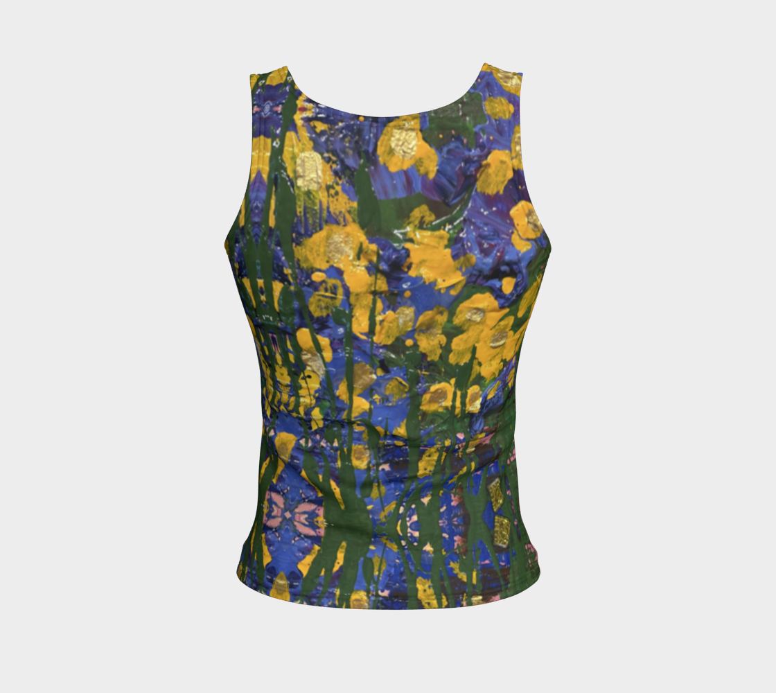 "Buttercups" Fitted Tank Top (Yellow, Purple, Green)