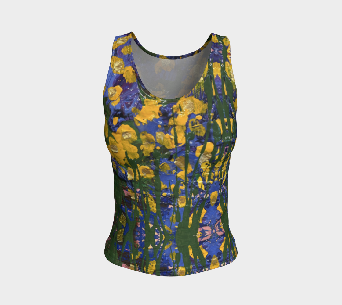 "Buttercups" Fitted Tank Top (Yellow, Purple, Green)