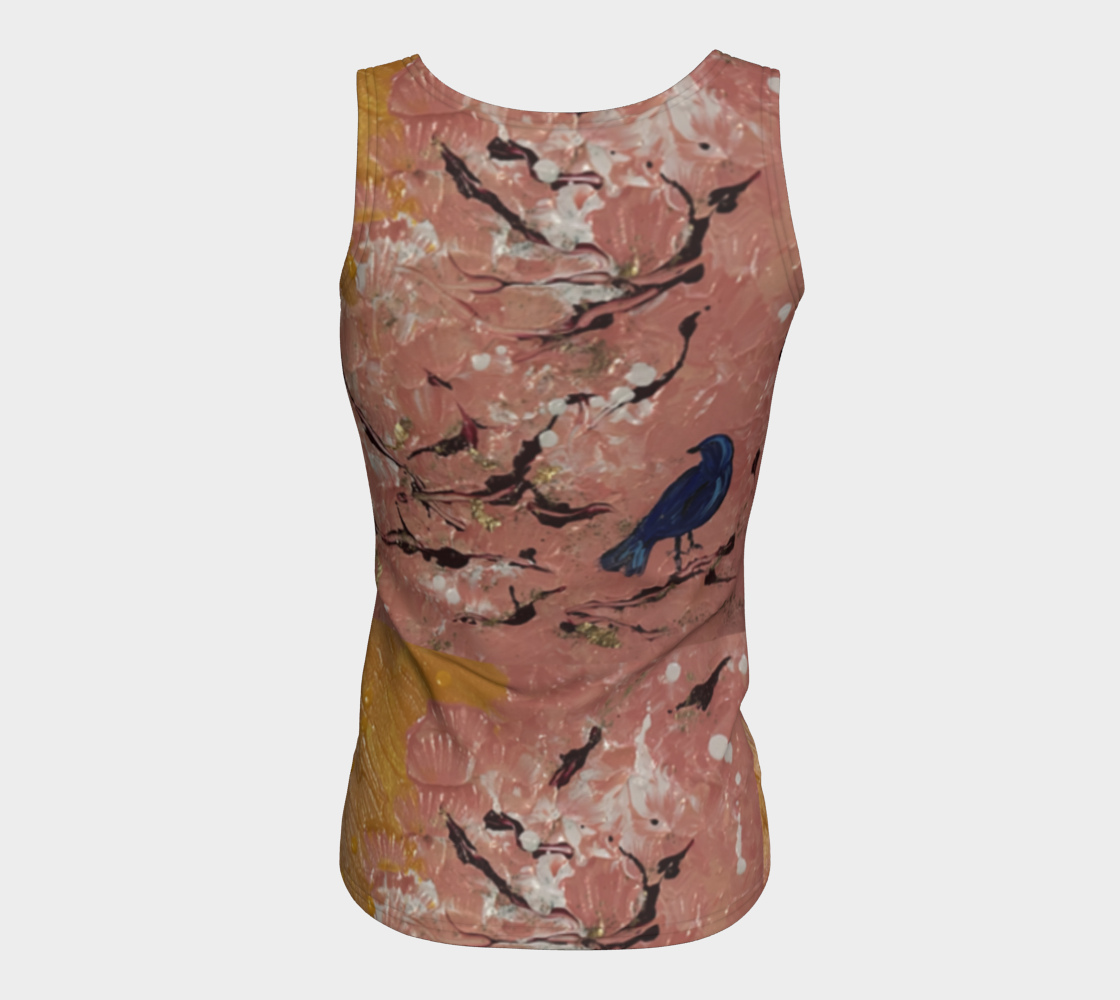 "Bluebird" Fitted Tank LONG (Pink, Blue, Yellow)