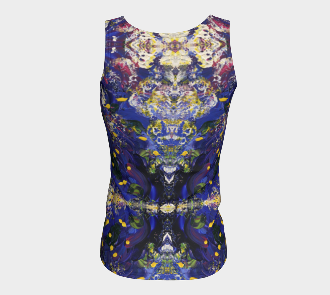"Spring Flowers" Fitted Tank Top (Purple and Yellow)