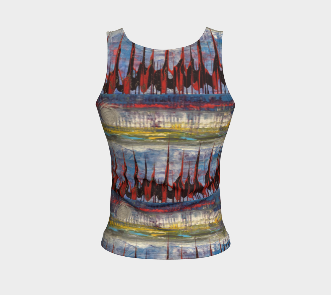 "Northern Reflections" Fitted Tank Top (Blue, Grey, Pink)