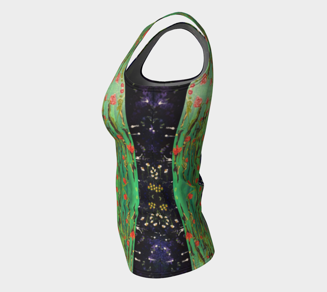 "Monty's Marsh in Summer" Fitted Tank ( Green, Purple)