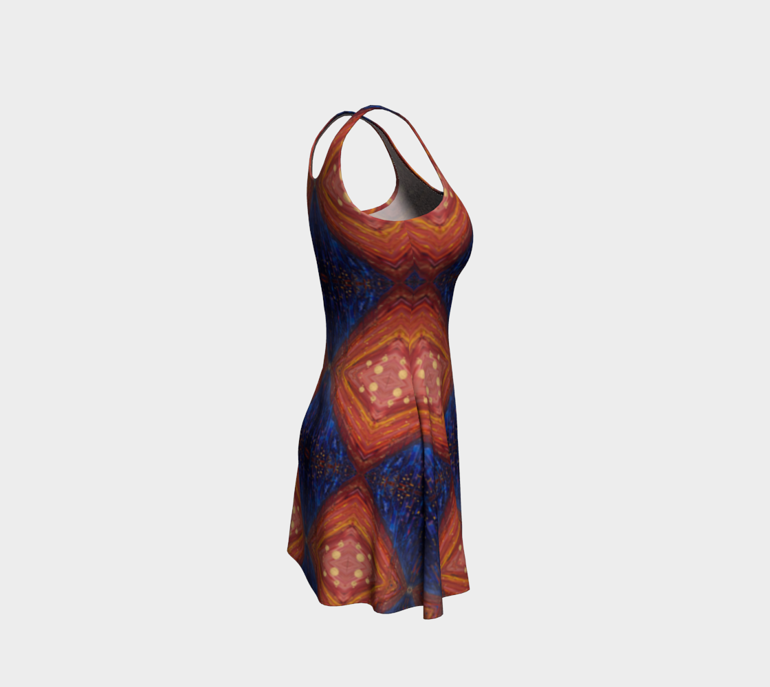 "Dawn" Flare Dress (Blue, Red)