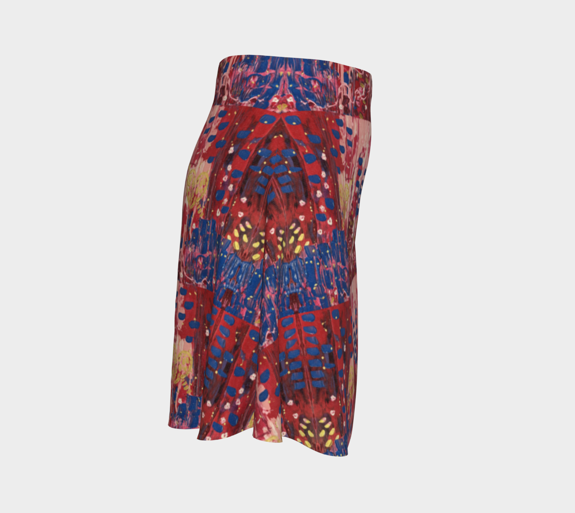 "Hearts and Flowers" Flare Skirt #2 (Red, Pink, Blue)