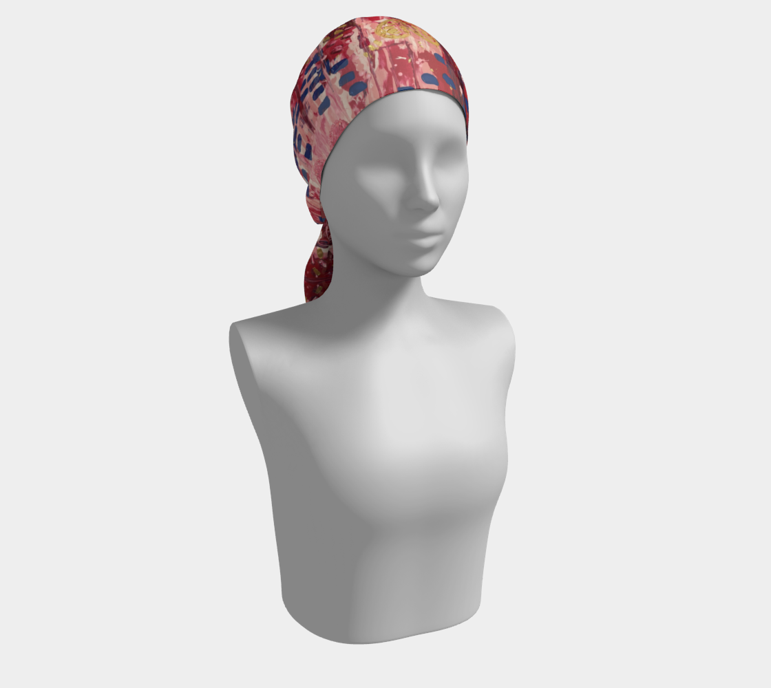 "Hearts and Flowers" Long Scarf (Red, Pink, Blue)