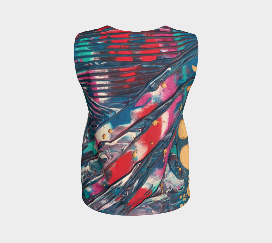 "Awakening" Loose Tank Top (Aqua, Red)