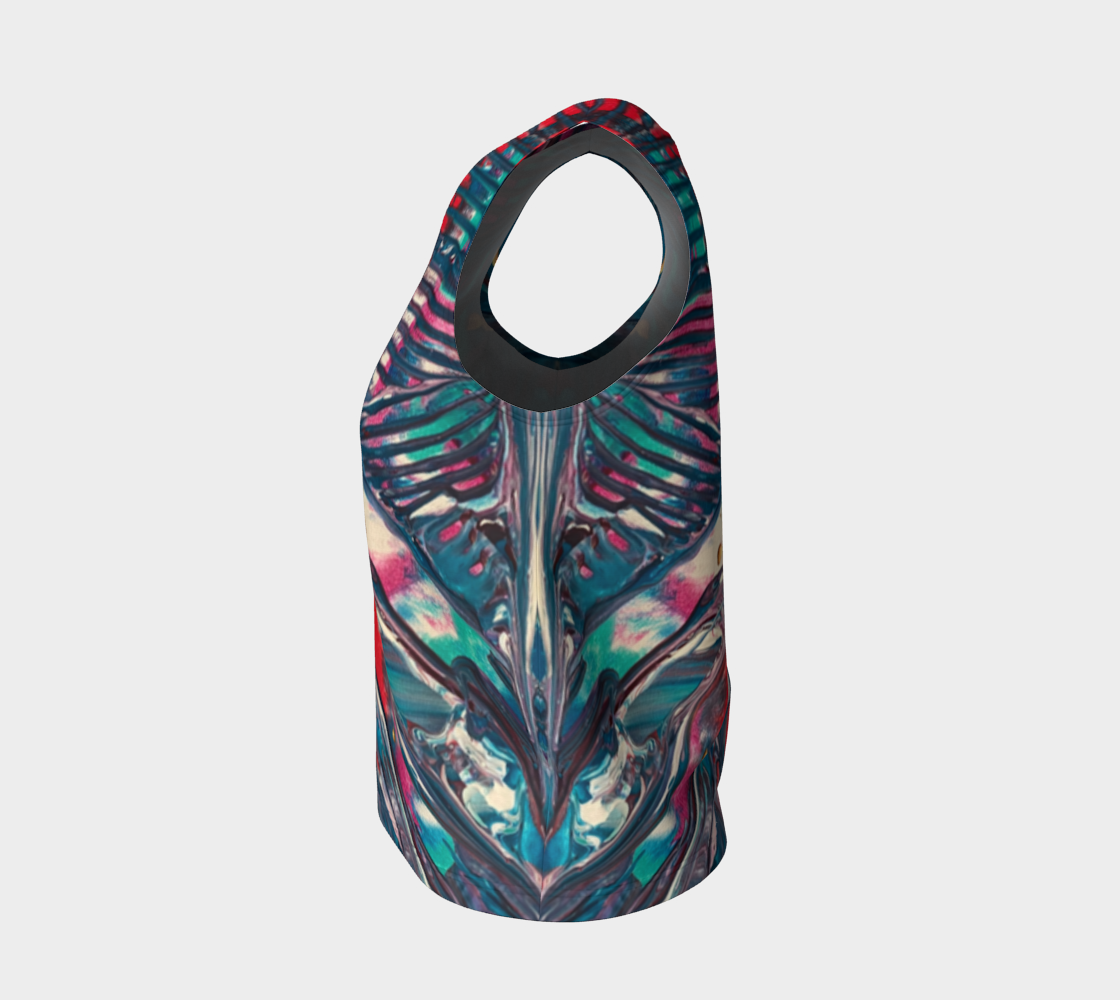 "Awakening" Loose Tank Top (Aqua, Red)