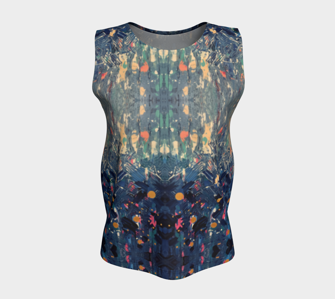 “Blue Mountain” Loose Tank Top (Blue)