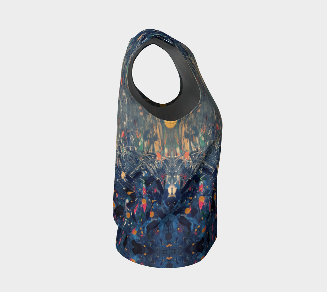 “Blue Mountain” Loose Tank Top (Blue)