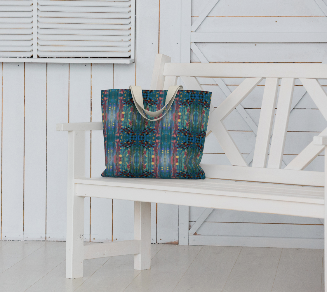 "Grace Under Water" Large Market Tote (Aqua)