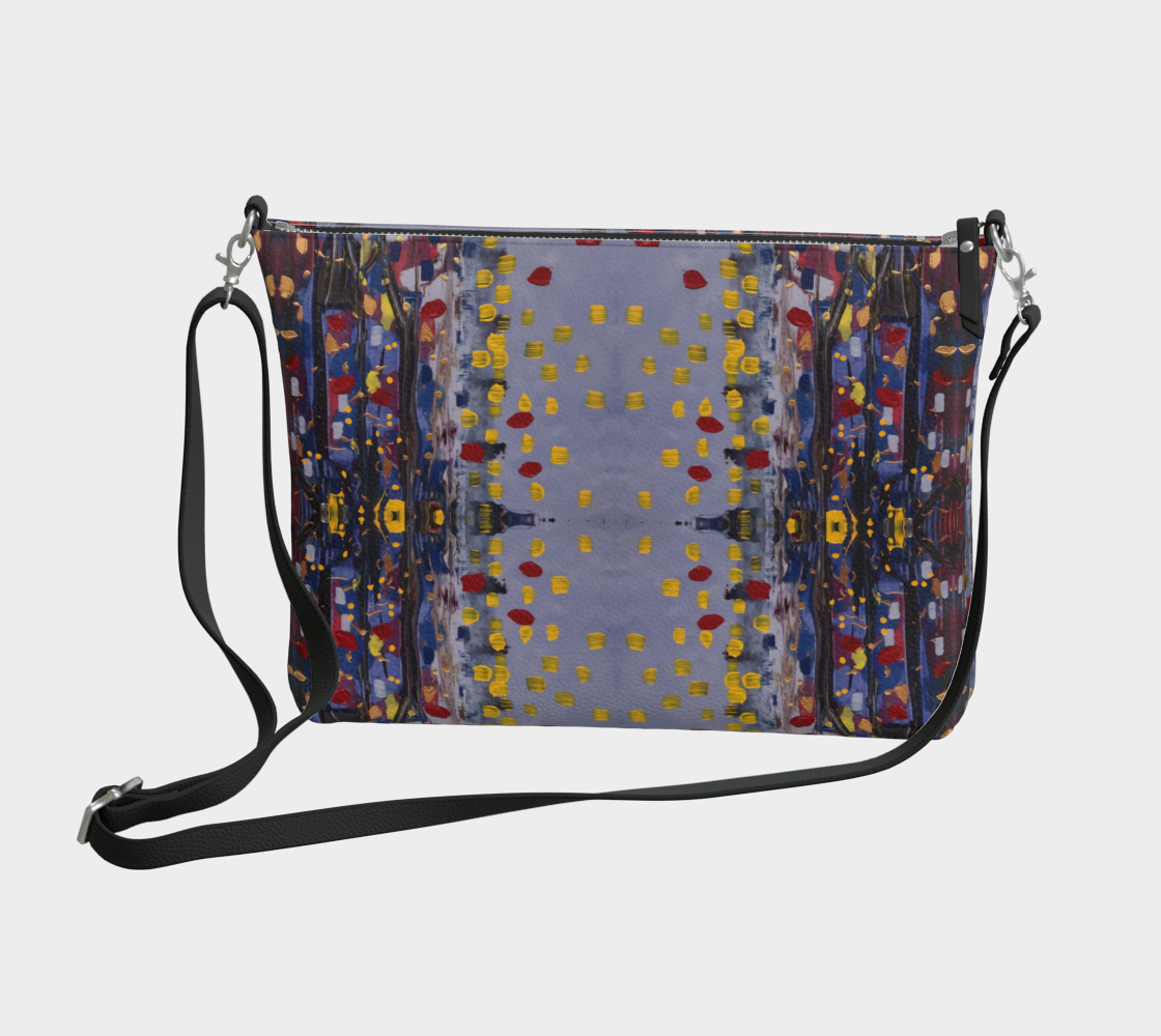"Daybreak" Crossbody Vegan Purse (Purple, Red)