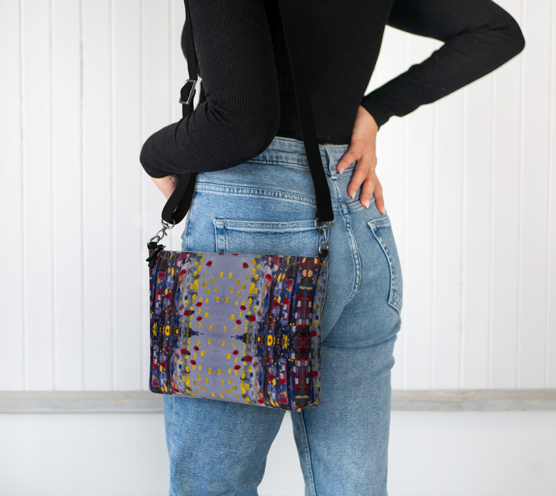 "Daybreak" Crossbody Vegan Purse (Purple, Red)