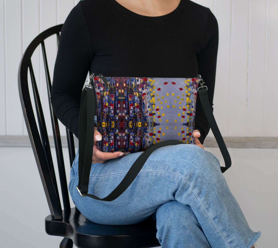 "Daybreak" Crossbody Vegan Purse (Purple, Red)