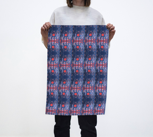 "Joy" Tea Towel #2 (Blue, Pink)