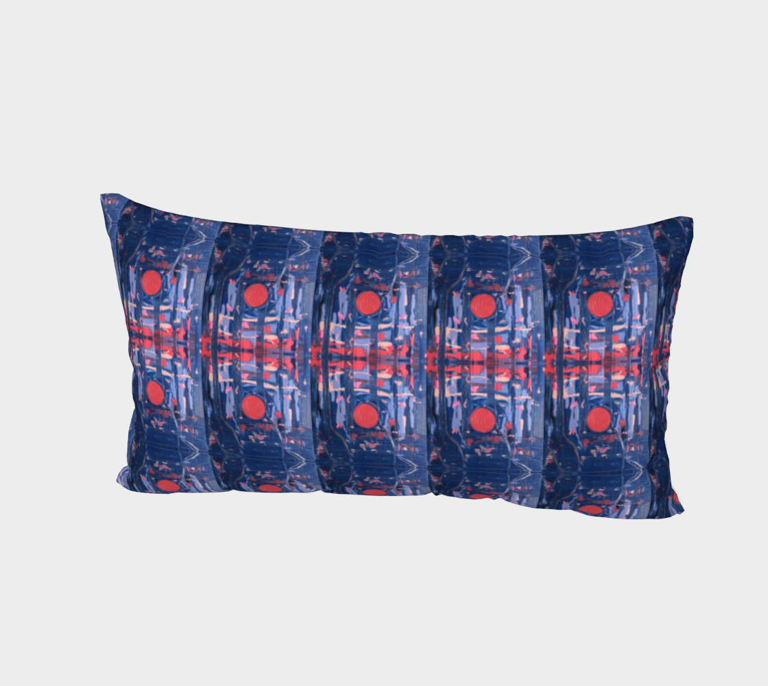"Joy" Bed Pillow Sham (Blue, Pink)