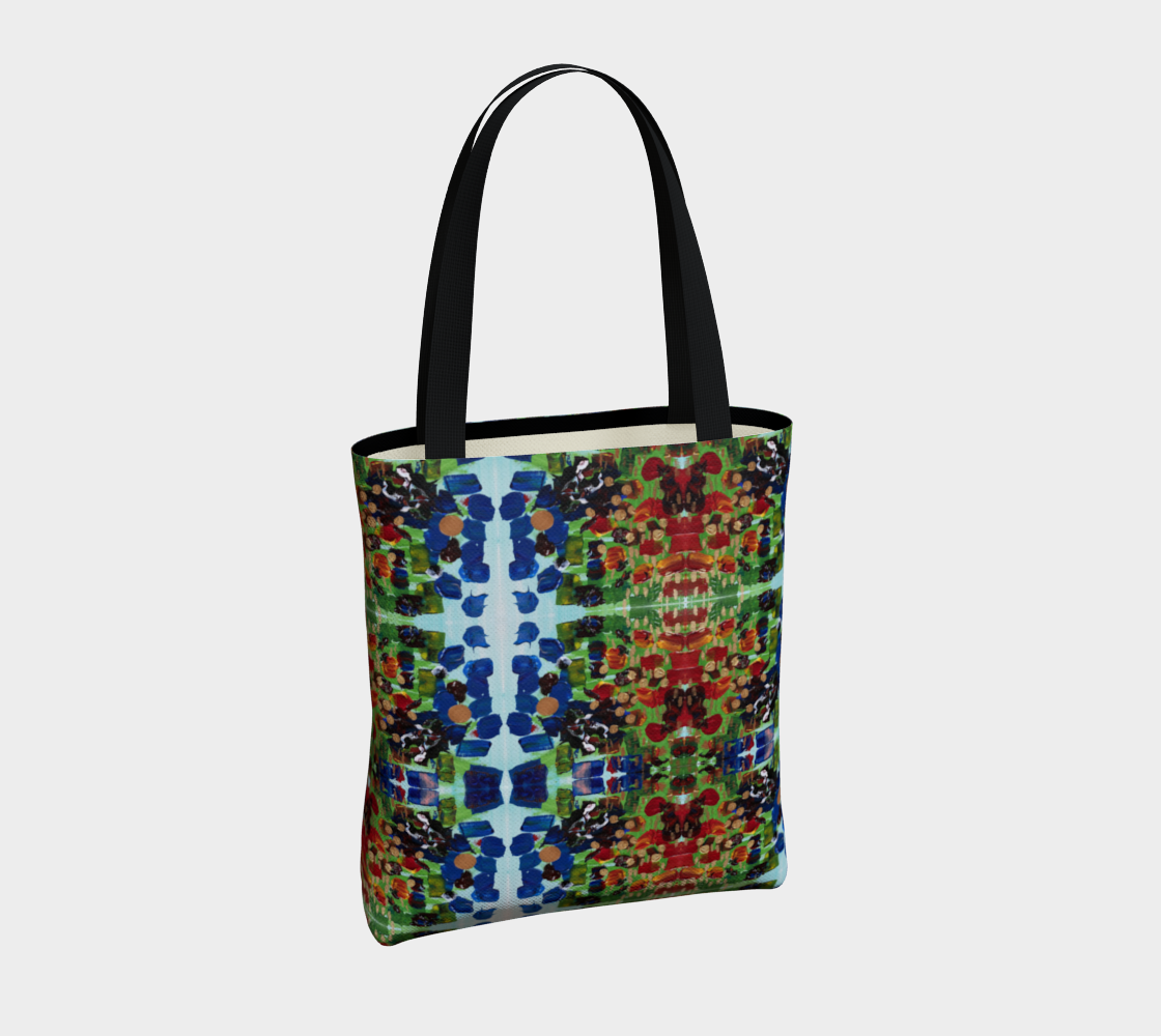 "Early Fall Garden" Urban Tote  (Blue, Green)
