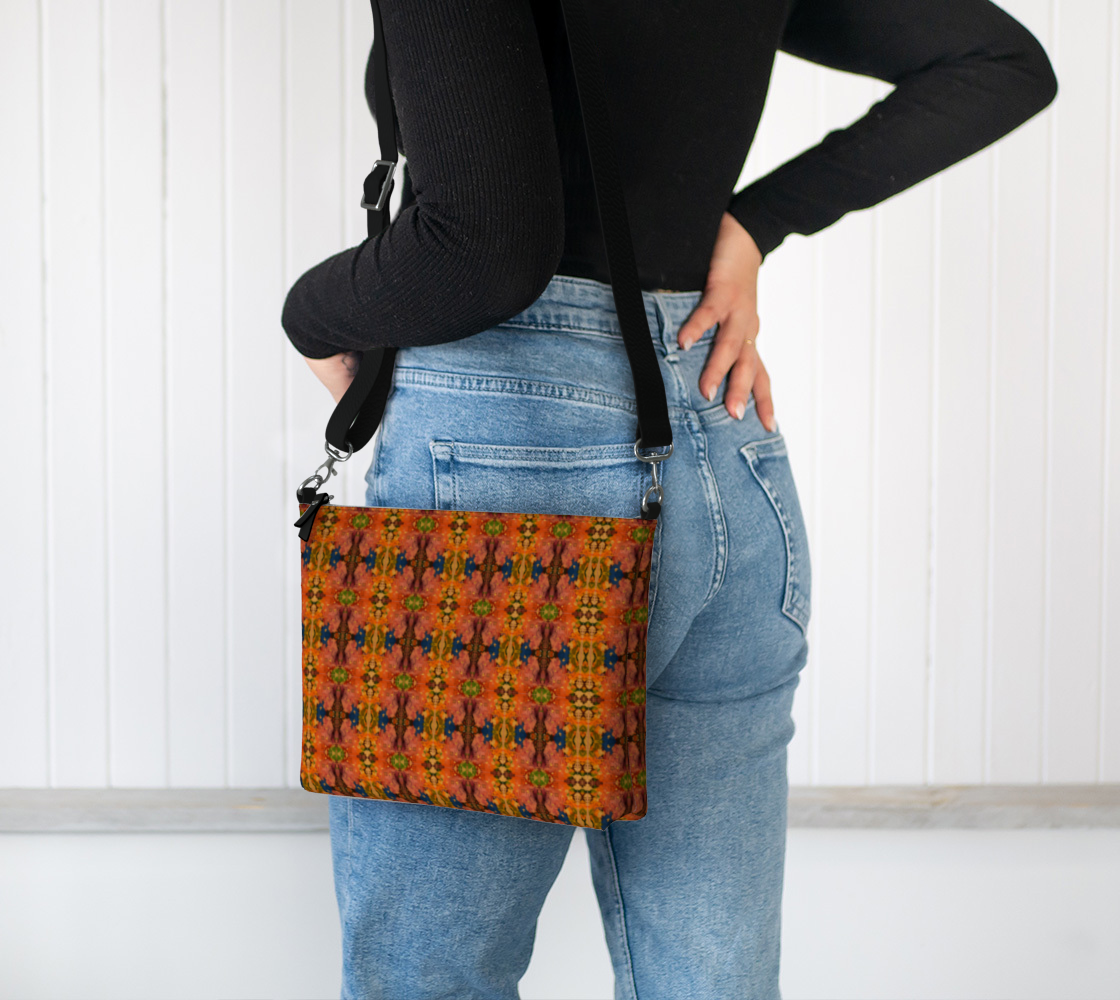 "ICU" Vegan Leather Crossbody Purse (Orange)