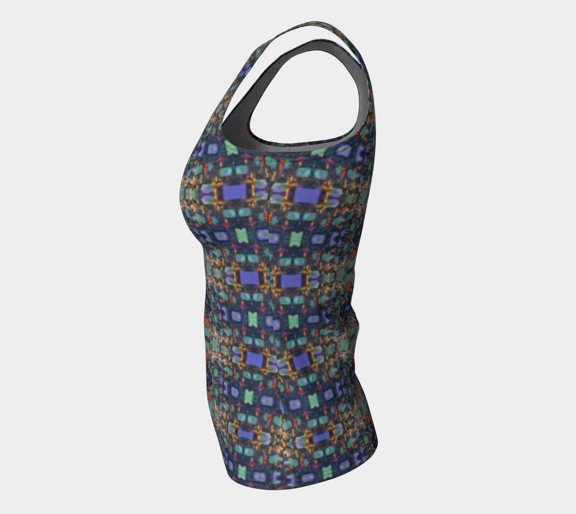 "Georgia Strait" Fitted Tank LONG (Aqua, Purple)