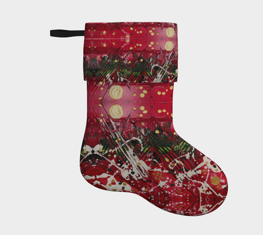 "Winter Trails" Christmas Stocking  (Red, Green)
